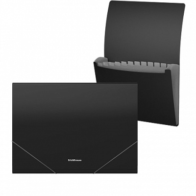 Фото Папка на резинках 12отд А4 600мкм 28мм ErichKrause Matt Classic черная 50416 от производителя, с доставкой по Хабаровску