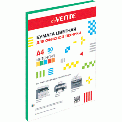 Бумага цветная А4 80г 50л интенсив зеленая deVENTE 2072417