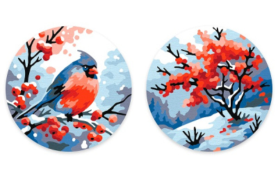 Фото Картина по номерам на магните 9х9см ФРЕЯ Снежные ягоды PNBM-020 от производителя, с доставкой по Хабаровску