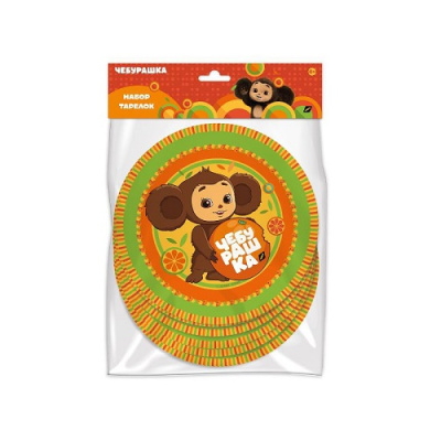 Фото Тарелка бумажная ПатиБум Чебурашка 18см набор 6шт 307309 от производителя, с доставкой по Хабаровску