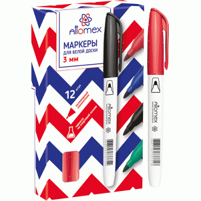 Фото Маркер для доски 3мм красный пулевидный Attomex 5040701 от производителя, с доставкой по Хабаровску