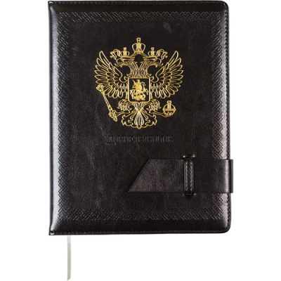 Фото Дневник школьный 1-11кл 48л А5 deVente Герб черная обложка с хлястиком 2021556 от производителя, с доставкой по Хабаровску