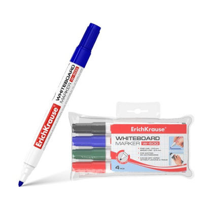 Фото Набор маркеров для доски 0,8-2,5мм 4цв пулевидные ErichKrause W-500 12849 от производителя, с доставкой по Хабаровску