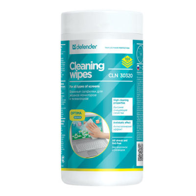 Фото Салфетки чист д/мониторов Defender CLN30320 в тубе 100шт 30320 от производителя, с доставкой по Хабаровску