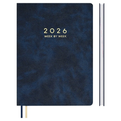 Фото Еженедельник А4 2026 ESCALADA Тиволи делавэ 160стр иск кожа синий 70329 от производителя, с доставкой по Хабаровску