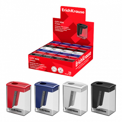 Фото Точилка пластиковая с контейнером 1отв ErichKrause City Mini Classic 60018 от производителя, с доставкой по Хабаровску