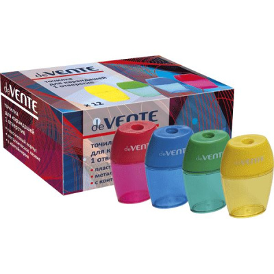 Фото Точилка пластиковая с контейнером 1отв deVENTE овальная ассорти 4071308 (12) от производителя, с доставкой по Хабаровску