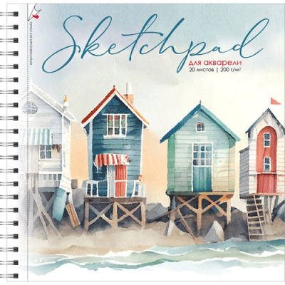 Фото Скетчпад 20л 195х195мм на гребне акварельная бумага deVENTE Морское побережье 2134300 от производителя, с доставкой по Хабаровску