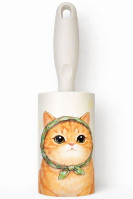 Ролик для чистки одежды 10смх60л Рыжий кот в косынке 161-022-03