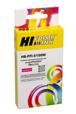 Картридж Hi-Black (PFI-5100M) для Canon imagePROGRAF PRO-310, M, 14,4 мл