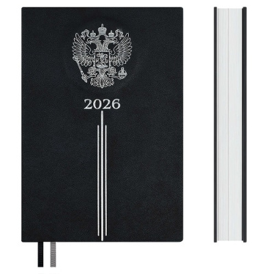 Фото Ежедневник А5 2026 ESCALADA Тиволи 352стр иск кожа черный 70249 от производителя, с доставкой по Хабаровску