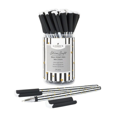 Фото Ручка шар 0,5 синяя игольчатый узел LOREX B&W STRAPS LXOPSS-BW2 (24) от производителя, с доставкой по Хабаровску