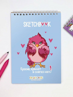 Фото Скетчбук 40л 140х200мм на гребне Красив, крылат и слегка нагл 17560 от производителя, с доставкой по Хабаровску