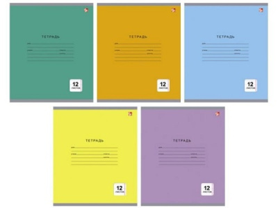 Фото Тетрадь 12л клетка Однотонная серия 5 видов ТК124996 от производителя, с доставкой по Хабаровску