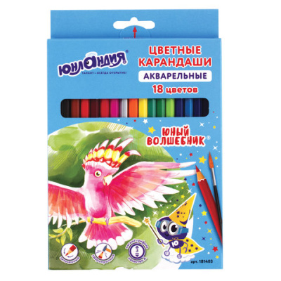Фото Карандаши акварельные 18цв Юнландия Юный волшебник 181403 от производителя, с доставкой по Хабаровску