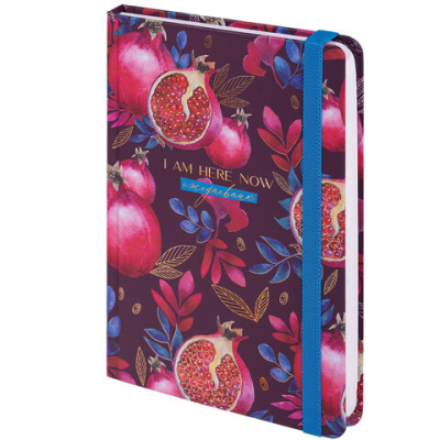 Фото Ежедневник А5 без дат BRAUBERG Pomegranate 256стр твердый переплет на резинке 114562 от производителя, с доставкой по Хабаровску