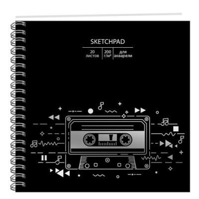 Фото Скетчпад 20л 195х195мм евроспираль Music СПСФ20122 от производителя, с доставкой по Хабаровску