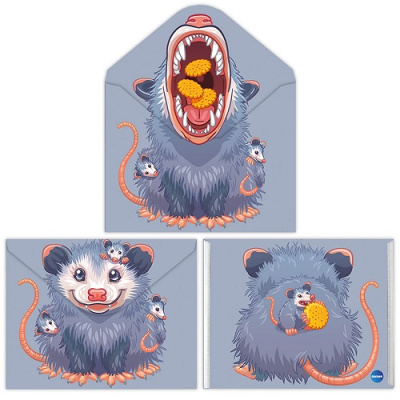 Фото Папка-конверт на кнопке А4 (310х240мм) 180мкм Centrum Опоссум 74966 от производителя, с доставкой по Хабаровску