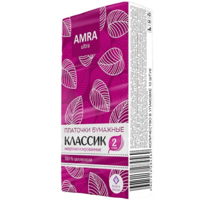 Платочки бумажные двухслойные AMRA П00067305 117590