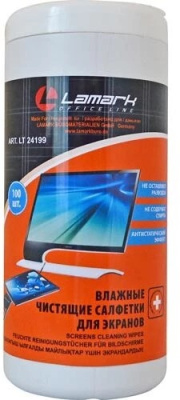 Фото Салфетки чист д/экранов LAMARK в тубе 100шт LT 24199 от производителя, с доставкой по Хабаровску