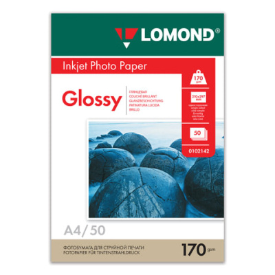 Заказать или купить Фотобумага глянцевая односторонняя А4, 170г, 50л, Lomond 0102142 с доставкой по Хабаровску