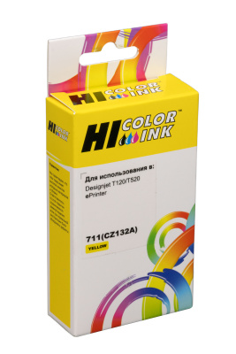 Картридж Hi-Black (HB-CZ132A) для HP DJ T120/T520, №711, 26 мл., Y
