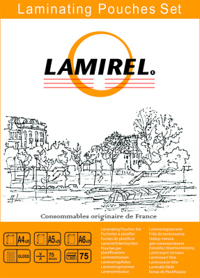 Фото Пленка для ламинирования Lamirel, набор А4, A5, A6 по 25 шт., 75 мкм, 75 шт. в упаковке, шт от производителя, с доставкой по Хабаровску