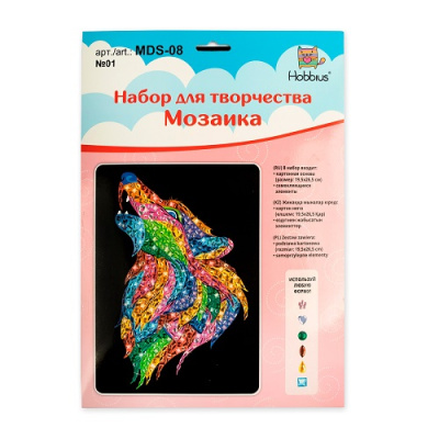 Фото Набор для детского творчества Hobbius Мозайка Волк MDS-08 №01 от производителя, с доставкой по Хабаровску