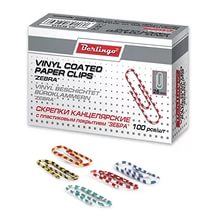 Фото Скрепки цветные 28мм 100шт Berlingo Зебра BK2515,100DB_28070 от производителя, с доставкой по Хабаровску