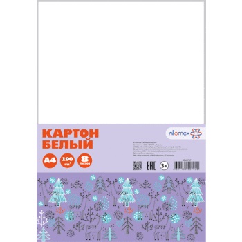 Фото Набор белого картона А4 8л немелованный Attomex Зимний лес 8040787 от производителя, с доставкой по Хабаровску