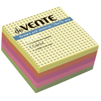 Фото Липкий блок 76х76мм 400л 5цв неон deVENTE 2010342 от производителя, с доставкой по Хабаровску