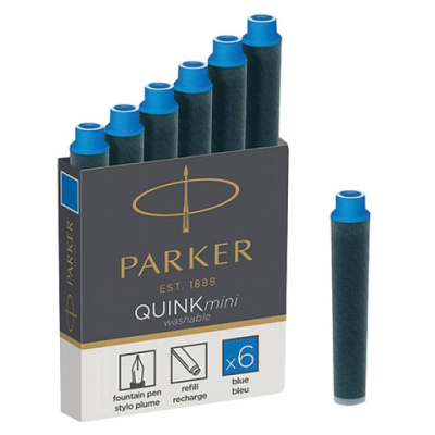 Фото Картридж Parker синий mini 6шт Cartridge Quink 1950409 от производителя, с доставкой по Хабаровску