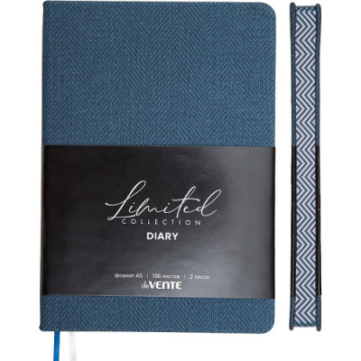 Фото Ежедневник А5 без дат deVENTE Tweed 272стр иск кожа цветной срез синий 2234654 от производителя, с доставкой по Хабаровску