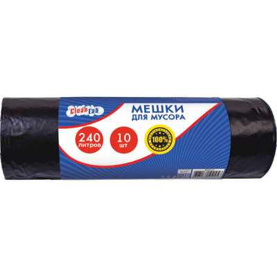Мешки мусорные 240л 850х1300 (10шт) в рулоне CleanLab 9050719