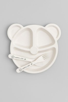 Тарелка пластиковая Bear beige 6012