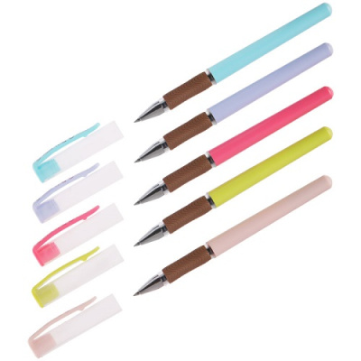 Фото Ручка гел 0,5 синяя CROWN Quick Dry корпус ассорти AT-2020/333997 от производителя, с доставкой по Хабаровску