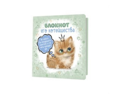 Фото Записная книжка 130х130см 32л клетка Блокнот Его Котейшества зеленый от производителя, с доставкой по Хабаровску