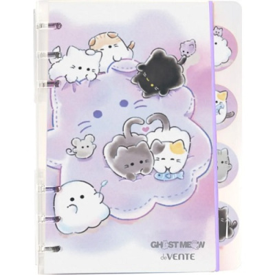 Фото Блокнот В6 40л линейка на спирали deVENTE Ghost Meow пластиковая обложка сиреневый 2350509 от производителя, с доставкой по Хабаровску