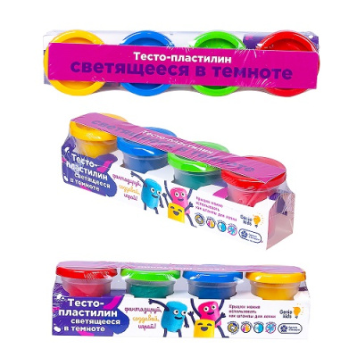 Фото Тесто для лепки Genio Kids-Art 4цвх50г светящееся в темноте TA1021V от производителя, с доставкой по Хабаровску