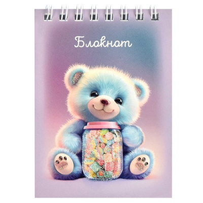 Фото Блокнот А7 40л клетка на гребне Мармеладный мишка 68154 от производителя, с доставкой по Хабаровску