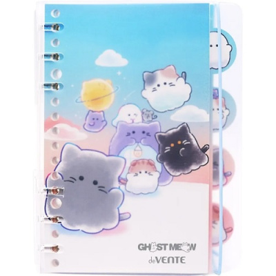 Фото Блокнот В6 40л линейка на спирали deVENTE Ghost Meow пластиковая обложка 2350506 от производителя, с доставкой по Хабаровску