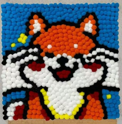 Фото Картина из помпонов на подрамнике Draw Me! Funny Fox 20х20см 156-LQ-062 от производителя, с доставкой по Хабаровску