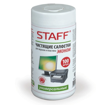 Фото Салфетки чист д/экранов и пластика STAFF в тубе 100шт 511518 от производителя, с доставкой по Хабаровску