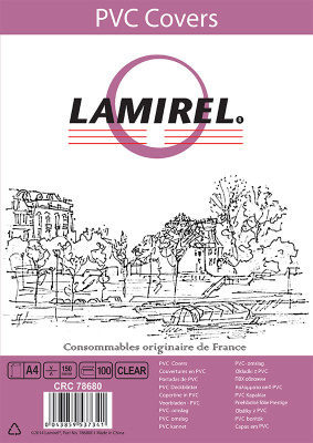 Фото Обложки Lamirel Transparent A4, PVC, прозрачные, 150мкм, 100шт, шт от производителя, с доставкой по Хабаровску