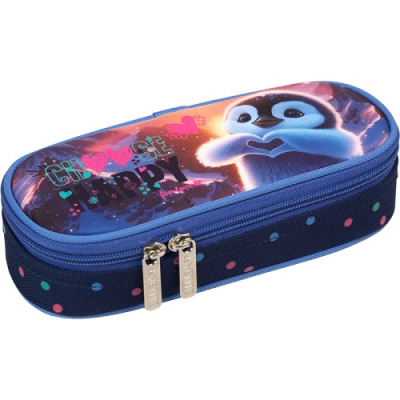 Фото Пенал deVENTE Happy Pinguin 21x8x5см овальный текстиль 7023513 от производителя, с доставкой по Хабаровску