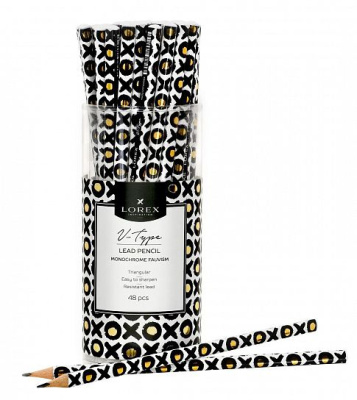 Фото Карандаш чернографитный НВ без ластика LOREХ V-TYPE MONOCHROME FAUVISM трехгран LXLPVT-MF от производителя, с доставкой по Хабаровску