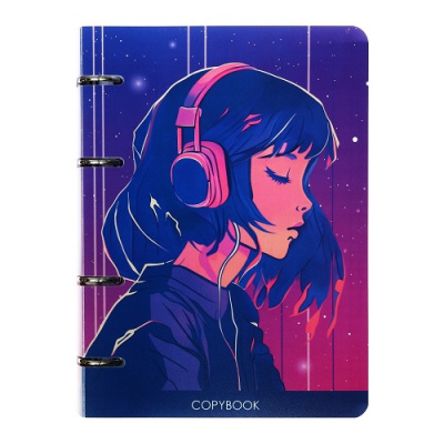 Фото Тетрадь 80л А5 клетка на кольцах пластиковая обложка Аниме Девушка 9703379 от производителя, с доставкой по Хабаровску