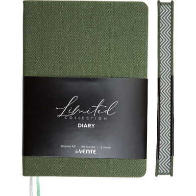 Фото Ежедневник А5 без дат deVENTE Tweed 136стр иск кожа цветной срез оливковый 2234655 от производителя, с доставкой по Хабаровску