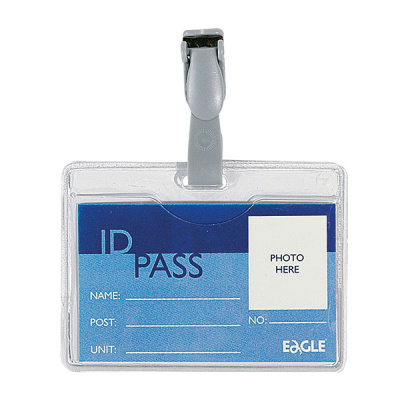 Фото Бейдж горизонтальный 100х70мм с клипом прозрачный Eagle ЕС006-1 от производителя, с доставкой по Хабаровску