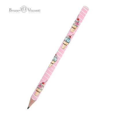 Фото Карандаш чернографитный 4B без ластика HappyGraphix Jumbo Мороженое Сахарный рожок 21-0062/03 от производителя, с доставкой по Хабаровску